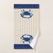 Le crabe bleu côtier et les bandes de Taupe (Serviette à main)