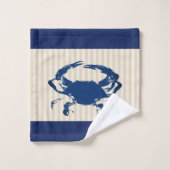 Le crabe bleu côtier et les bandes de Taupe (Gant de toilette)