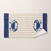 Le crabe bleu côtier et les bandes de Taupe (Serviette à main)