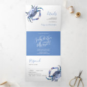 Le crabe bleu côtier Triplé Faire-part de mariage (Intérieur)