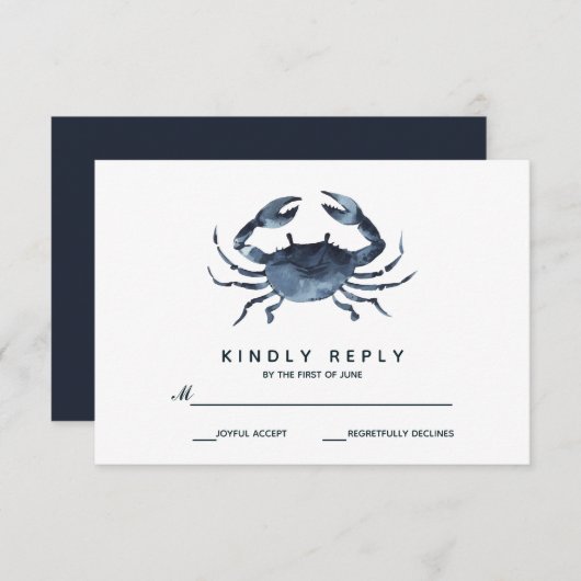 Le crabe bleu | Mariage RSVP (Devant / Derrière)