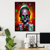 Le crâne de Noël | AI Art Poster (Bureau à domicile)