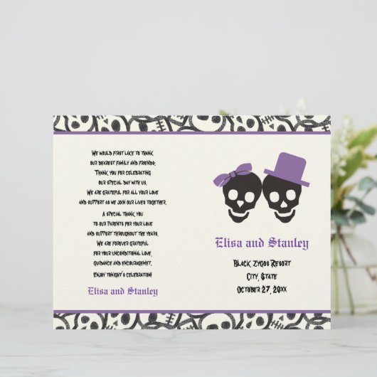 Le crâne d'Halloween noir et violet programme de m (Debout devant)