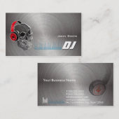 Le crâne DJ avec l'écouteur Metal le carte de (Devant / Derrière)