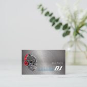 Le crâne DJ avec l'écouteur Metal le carte de (Debout devant)