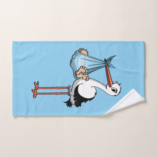 Le crapaud et le bébé. (Serviette à main)