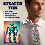 Le Cravate furtif de Robot Lover<br><div class="desc">De loin,  cela ressemble à une cravate d'homme typique,  mais en gros c'est ROBoT LOVE. Conçu dans les tons turquoise,  jaune et rouge. contenu généreux.</div>