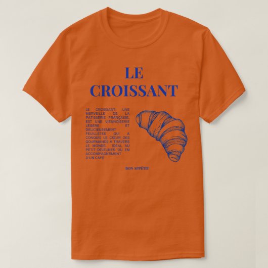 Le Croissant Pâtisserie française TShirt (Design devant)
