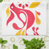 Le cru a inspiré la serviette de thé d'oiseaux (Plié)