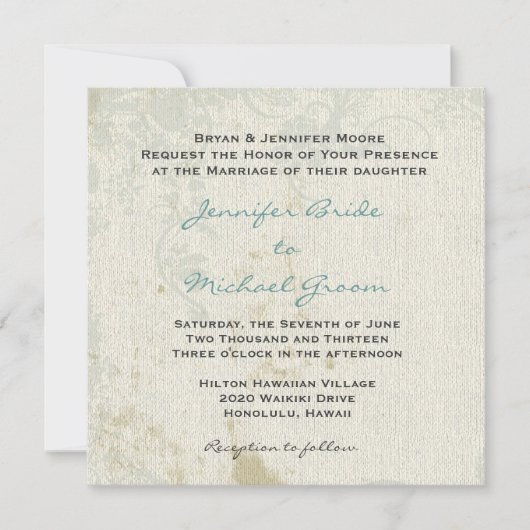 Le cru a inspiré le faire-part de mariage (Devant)