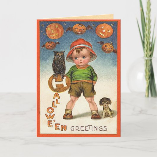 Le cru badine la carte de Halloween, le chat noir (Devant)