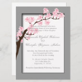 Le cru élégant fleurit invitation de mariage (Devant / Derrière)