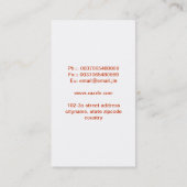 le cru fleurit carte de visite rouge de coeur (Dos)