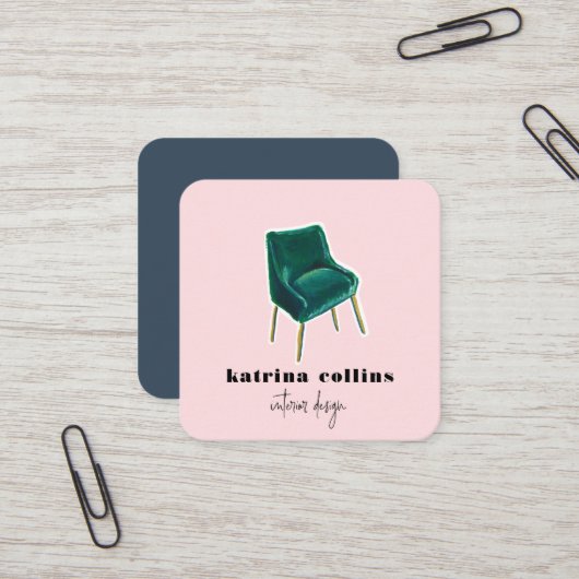 Le cru préside des cartes de design d'intérieur de (Devant/Arrière en situation)