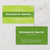 Le cru raye le vert de carte de visite (Devant / Derrière)