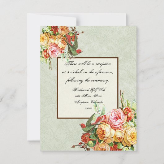 Le cru s'est levé carte d'invitation de réception (Dos)