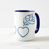 Le cupidon frappe la tasse faite sur commande - (Devant droit)