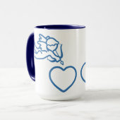 Le cupidon frappe la tasse faite sur commande - (Devant gauche)