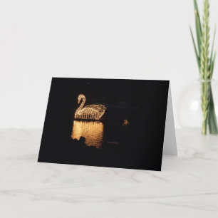 Le cygne allume la carte de voeux