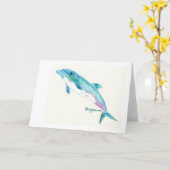 Le dauphin rêve la carte de note (Fleur jaune)