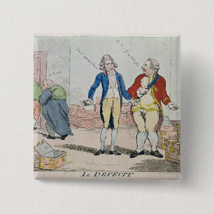 Le Deficit, 1788 Vierkante Button 5,1 Cm