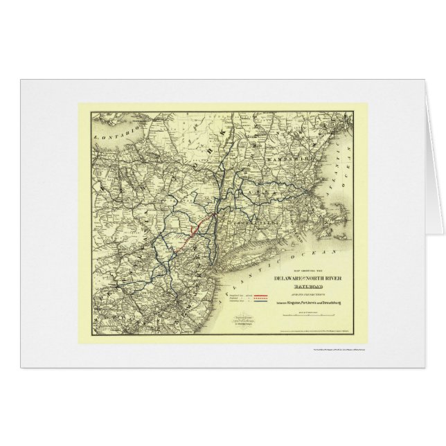 Le Delaware et carte du nord 1890 de chemin de fer (Devant horizontal)