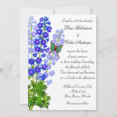 Le delphinium bleu fleurit le faire-part de (Devant)