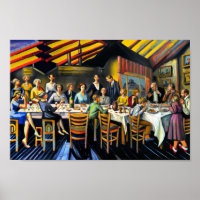 le dernier tableau à l'huile pour dîner en famille