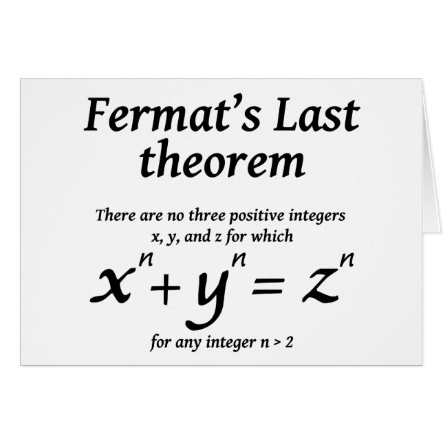 Le dernier théorème de Fermat (Devant horizontal)