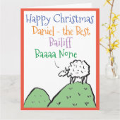Le design des moutons Joyeux Noël à une carte Bail (Fleur jaune)