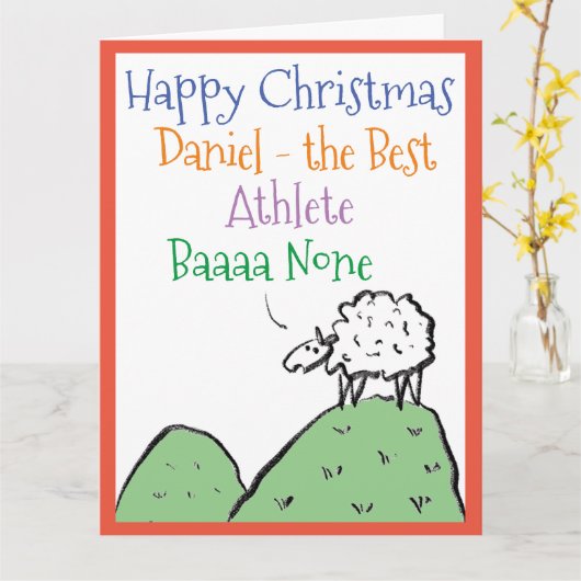 Le design des moutons Joyeux Noël à une carte d'at (Fleur jaune)