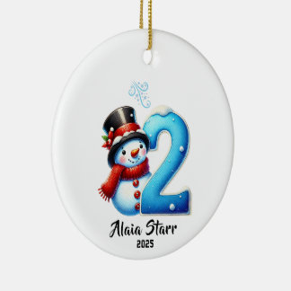 Le deuxième ornement de Noël de Snowman Baby