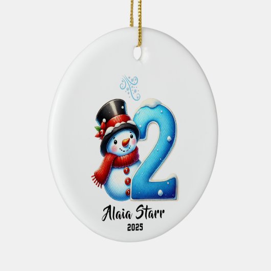 Le deuxième ornement de Noël de Snowman Baby (Droite)