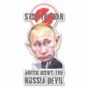 Le diable russe   Autocollant 8 po x 8 po