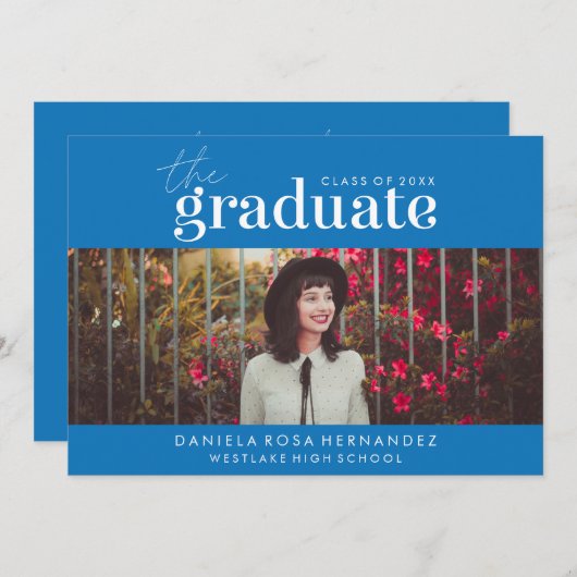 LE DIPLÔME | INVITATION DE DIPLÔME PHOTO (Devant / Derrière)