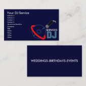 Le DJ entretient des cartes de visite (Devant / Derrière)