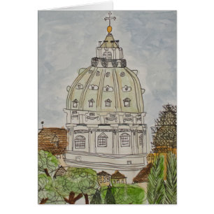 Le dôme de St Peter, carte de voeux de Rome,