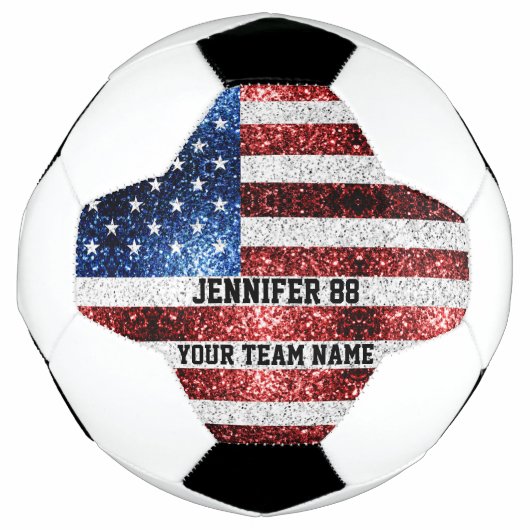 Le drapeau américain brille le nom personnalisé et (Devant)