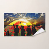 Le drapeau américain du soldat américain (Serviette à main)