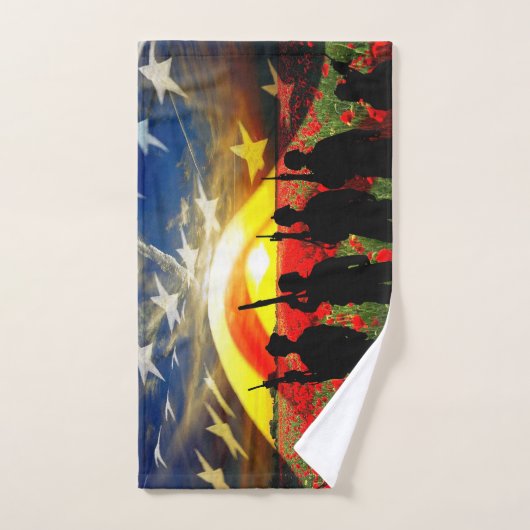 Le drapeau américain du soldat américain (Serviette à main)