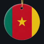Le drapeau camerounais Ornement en céramique<br><div class="desc">Le drapeau camerounais Ornement en céramique</div>