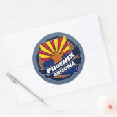 Le drapeau de Phoenix Arizona a éclaté autocollant (Enveloppe)