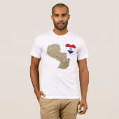 Le drapeau paraguayen Coeur et carte T-shirt (Devant entier)