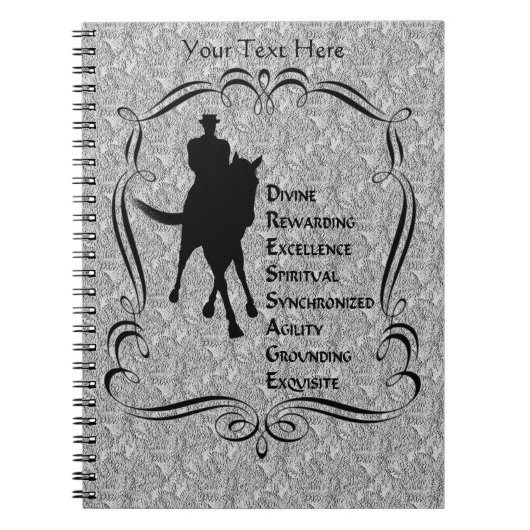 Le dressage est carnet de silhouette de cavalier (Devant)