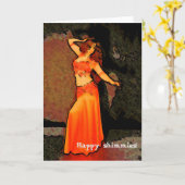 Le ~ élégant de carte de voeux de Bellydancer (Fleur jaune)