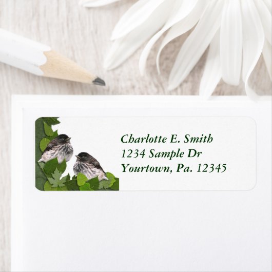 Le Étiquette de adresse de Junco (En situation)