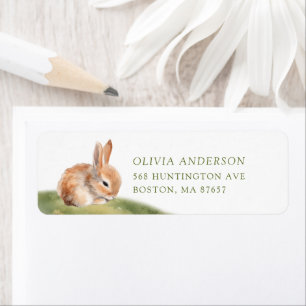 Le Étiquette de adresse lapin de Baby shower de la