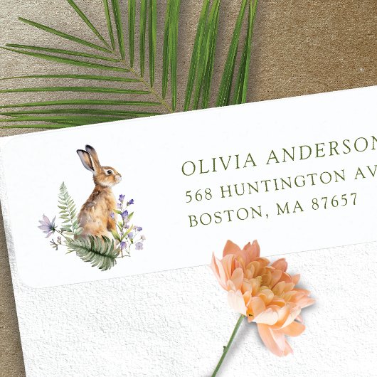 Le Étiquette de adresse lapin de Baby shower de la