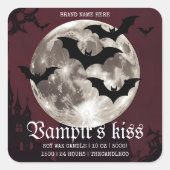 Le Étiquette de bougie d'Halloween Kiss de Vampire (Devant)