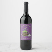 Le étiquette de vin moderne violet de sorcière per (Devant)